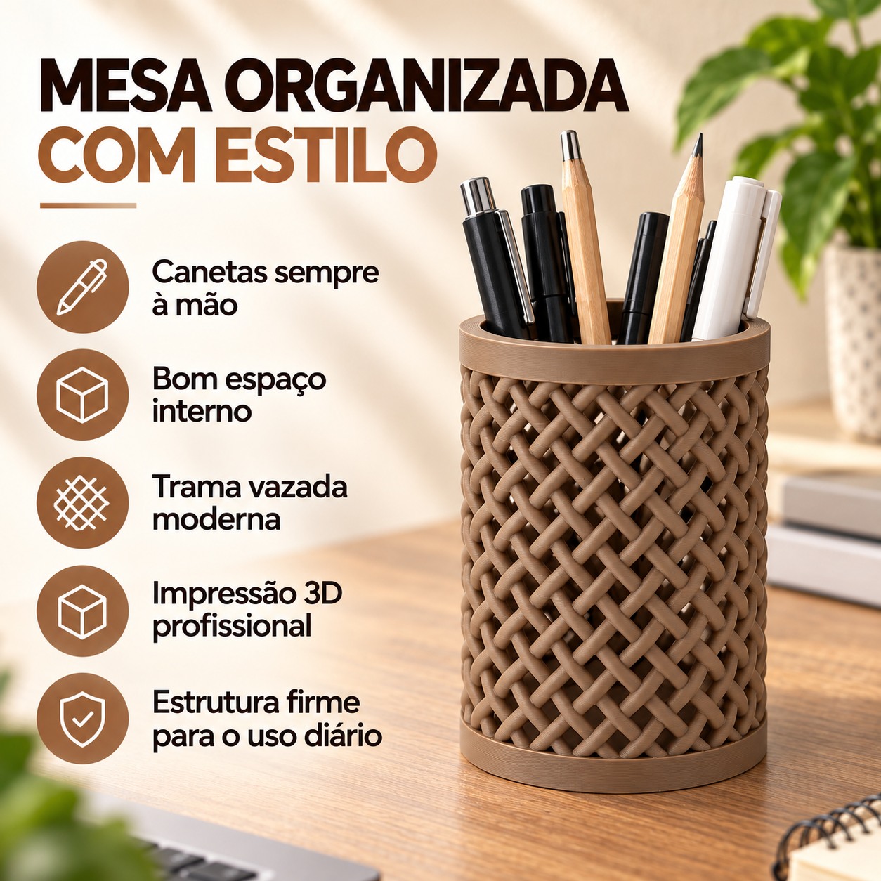 Porta-Lápis Trançado Criandê Wood