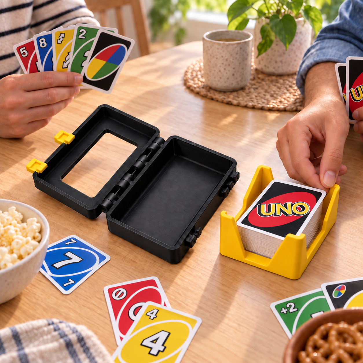 Porta Cartas para UNO com Janela Criandê - Preto e Amarelo