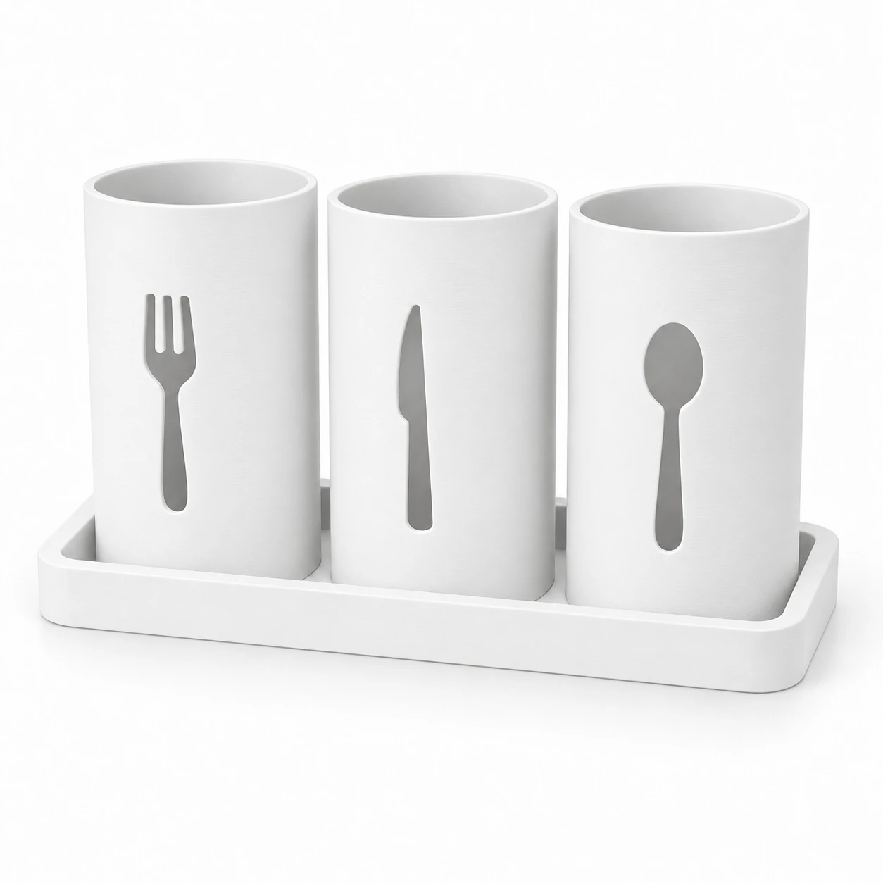 Suporte Moderno para Talheres de Mesa Criandê Branco