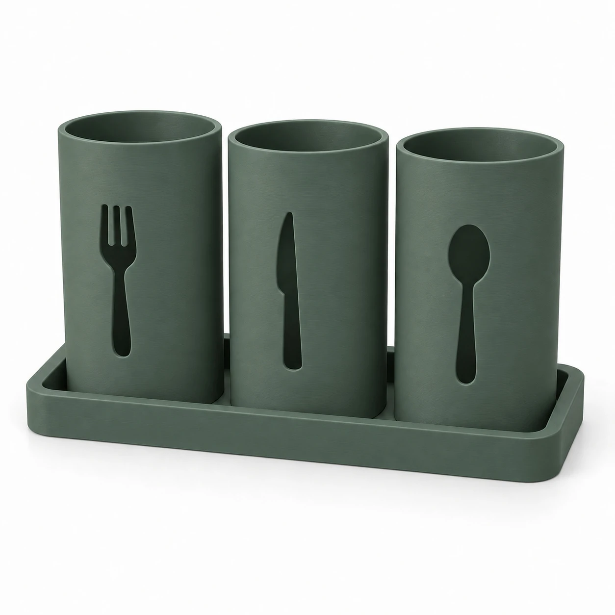 Suporte Moderno para Talheres de Mesa Criandê Verde