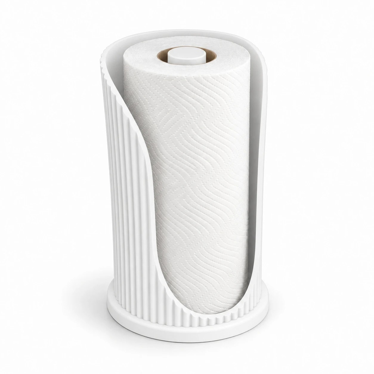 Suporte de Papel Toalha Japandi Coleção Aura Criandê Branco
