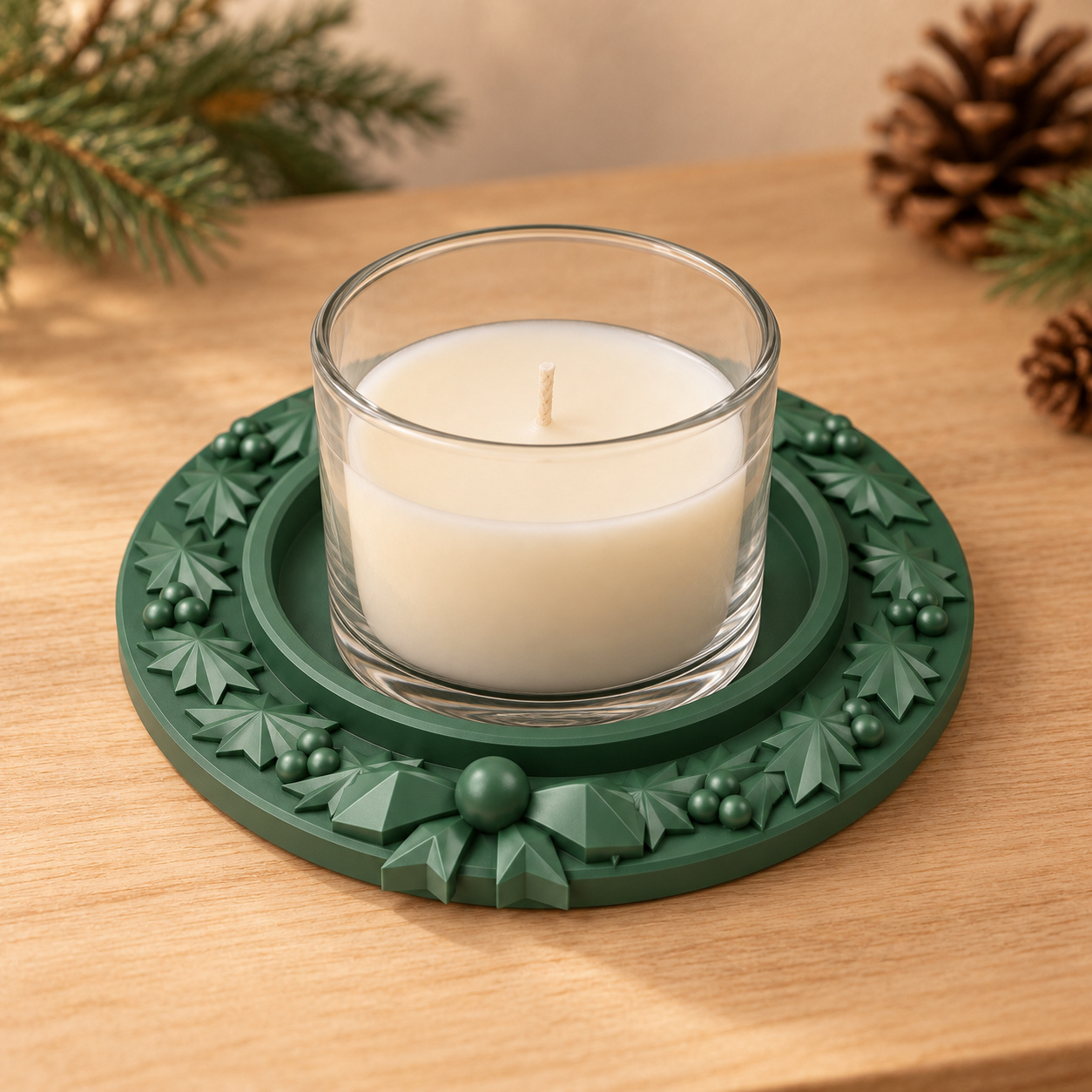 Porta-Velas Guirlanda de Natal Criandê Verde
