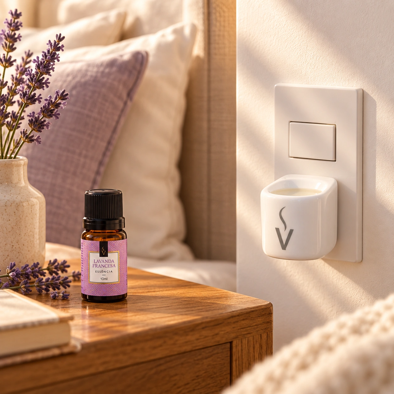 Difusor Aromatizador Elétrico Via Aroma Original Porcelana Branco Bivolt