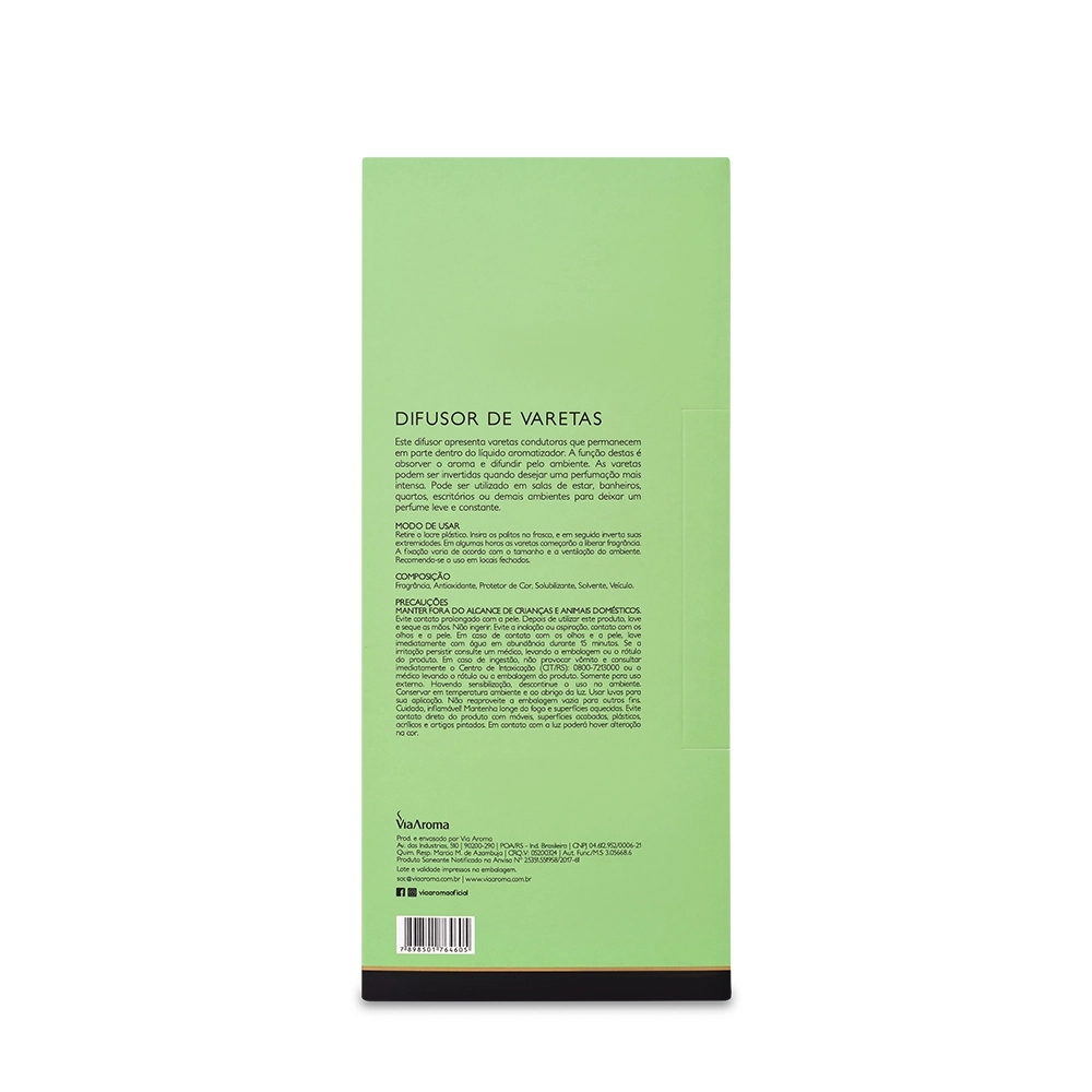 Difusor de Varetas Via Aroma Capim Limão 200 ml
