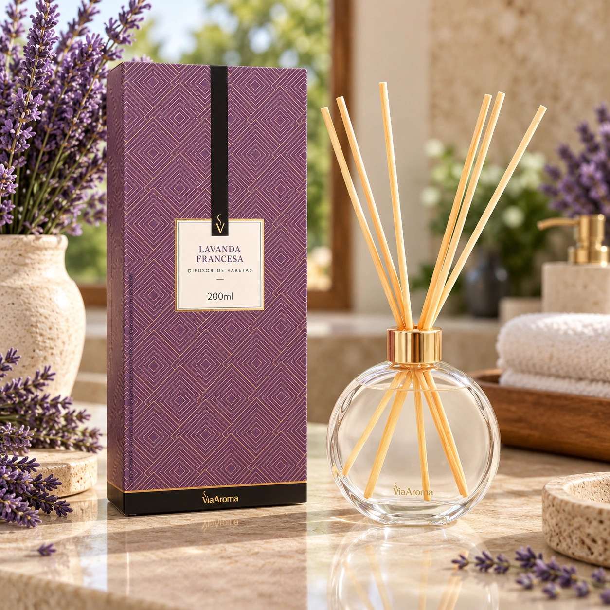 Difusor de Varetas Via Aroma Lavanda Francesa 200 ml