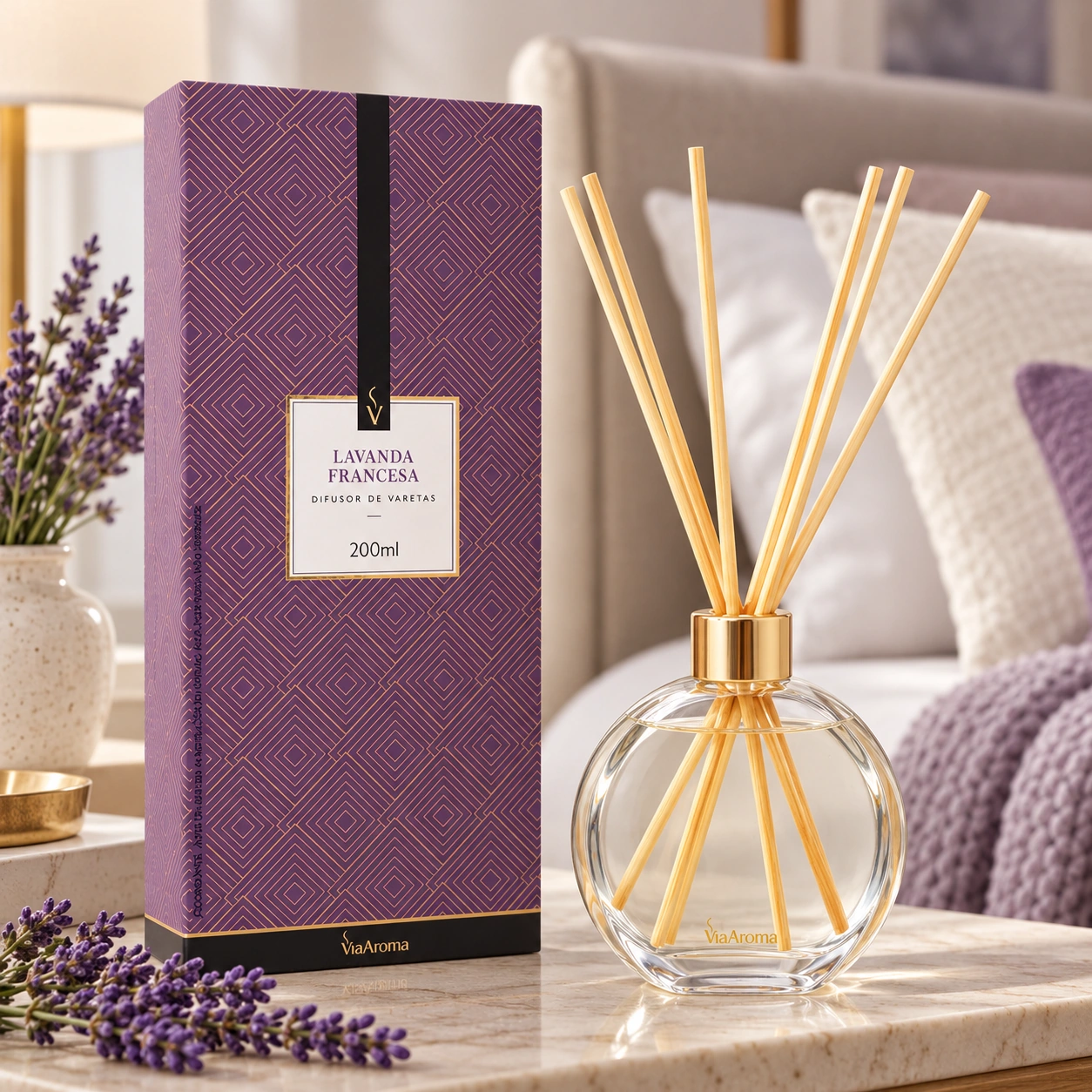 Difusor de Varetas Via Aroma Lavanda Francesa 200 ml