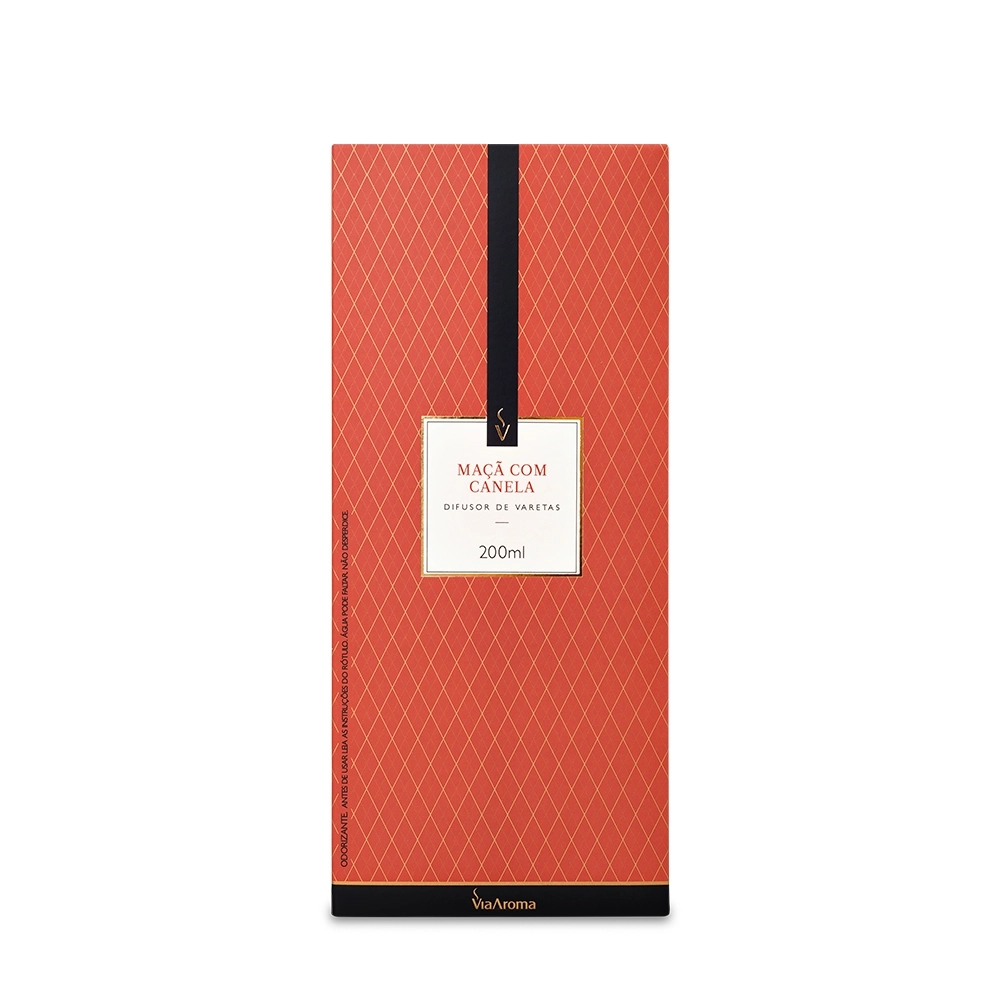 Difusor de Varetas Via Aroma Maçã com Canela 200 ml