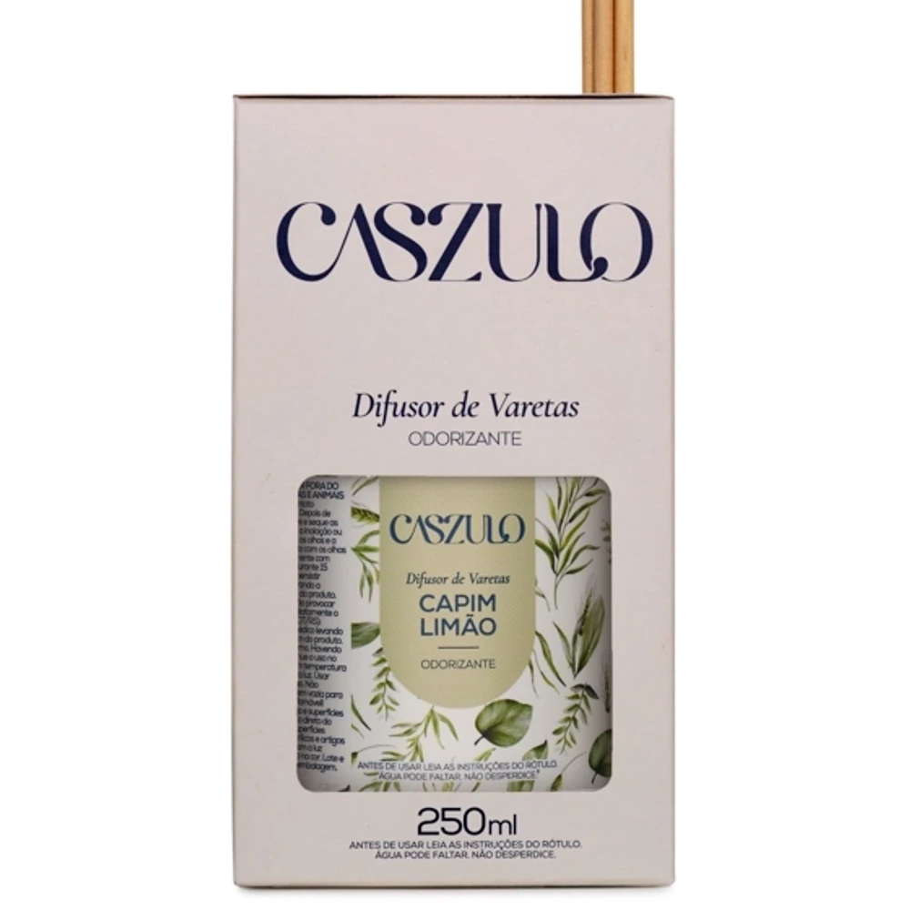 Difusor de Varetas Caszulo Via Aroma Capim Limão 250 ml
