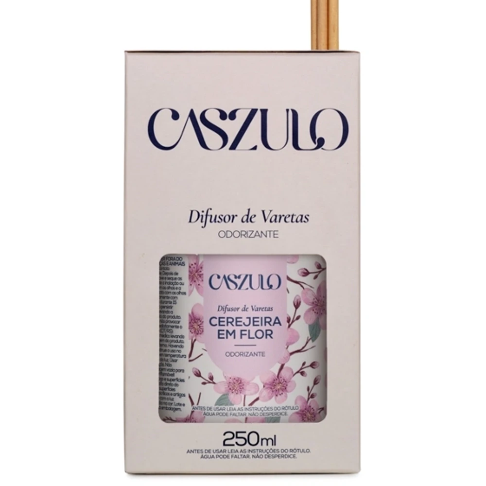 Difusor de Varetas Caszulo Via Aroma Cerejeira em Flor 250 ml