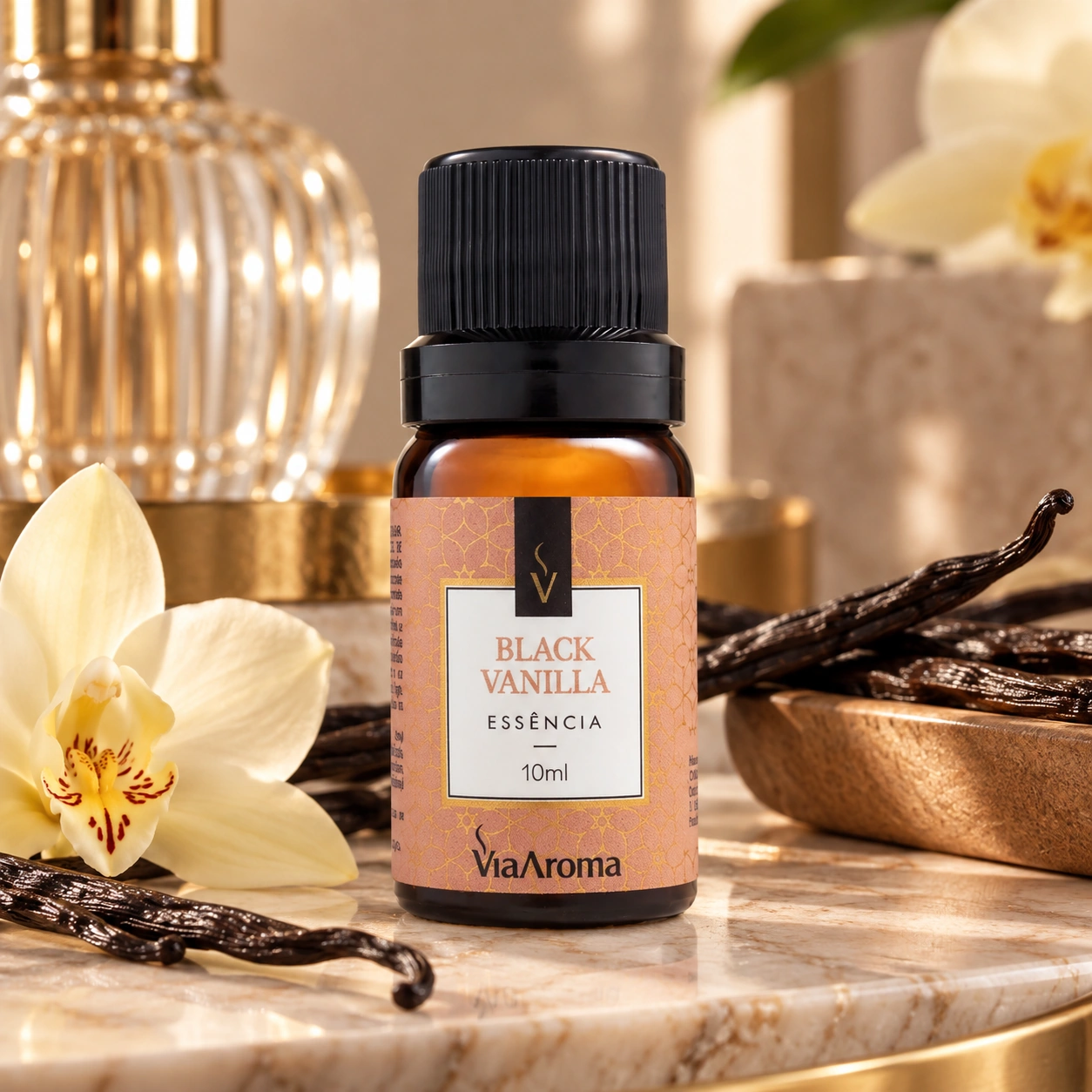 Essência Black Vanilla Via Aroma 10 ml