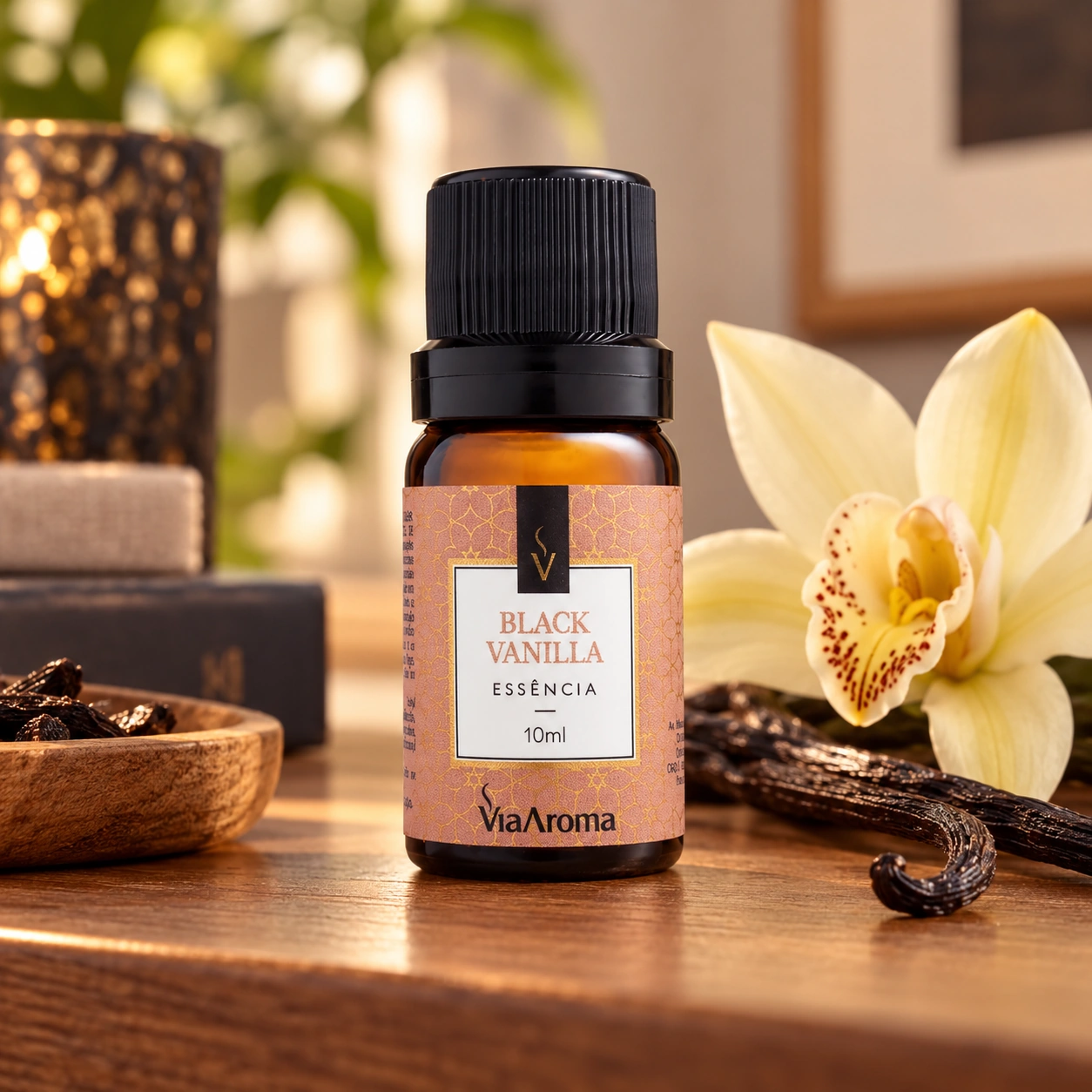 Essência Black Vanilla Via Aroma 10 ml