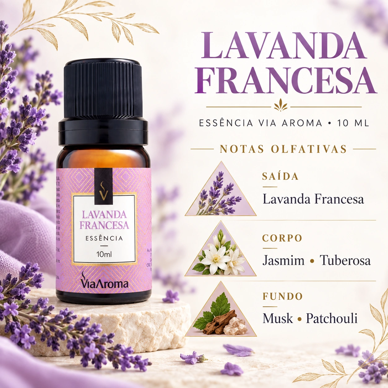 Essência Lavanda Francesa Via Aroma 10 ml