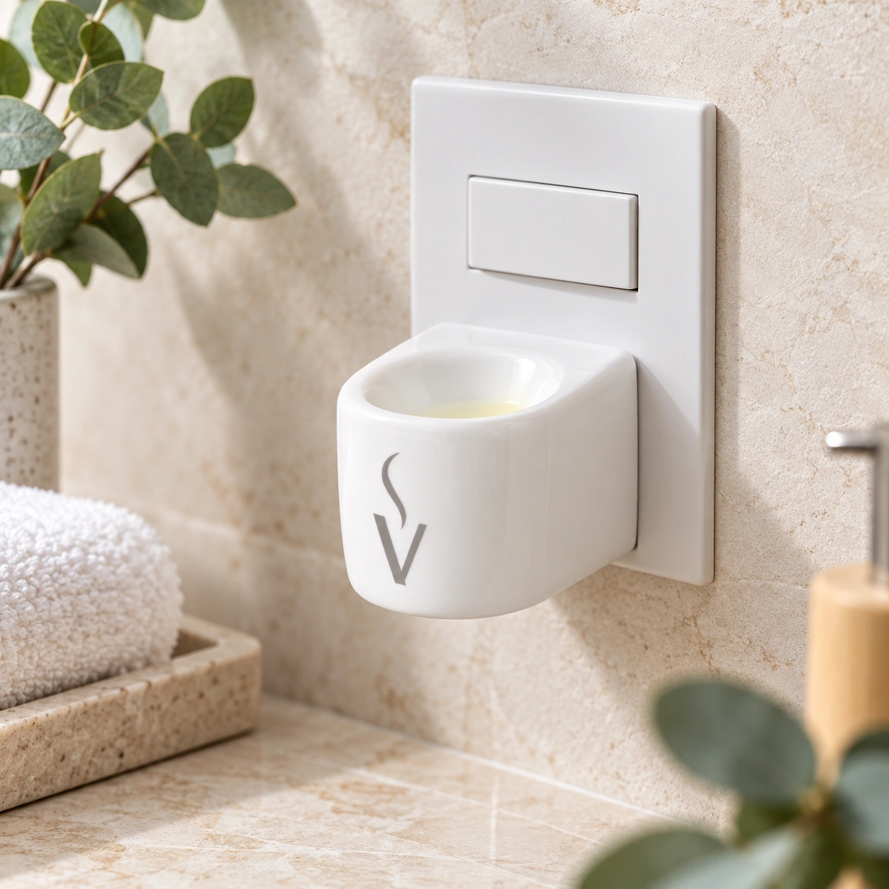 Kit 2 Aromatizadores Elétricos Via Aroma Original Branco Porcelana Bivolt