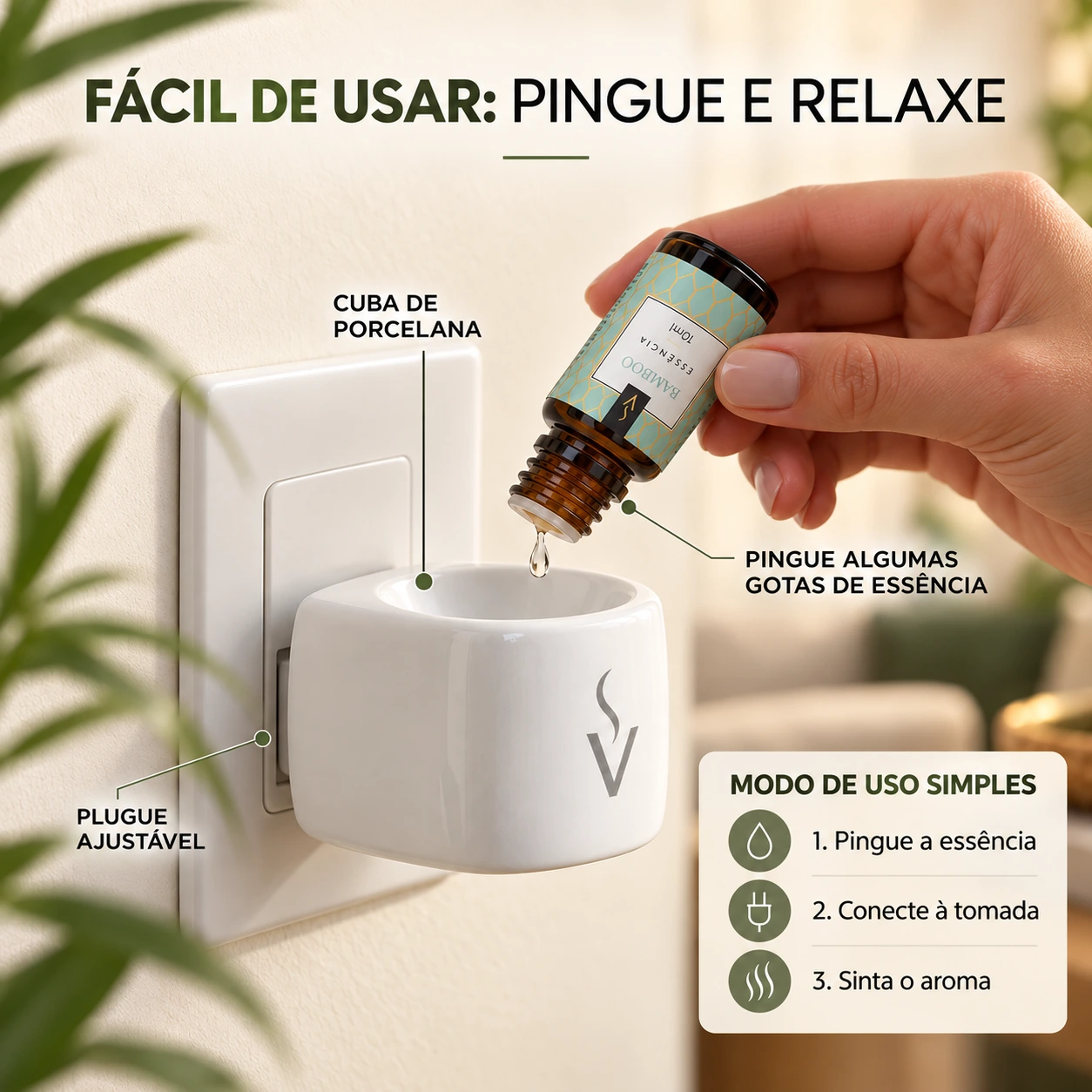 Kit 2 Aromatizadores Elétricos Via Aroma Original Branco Porcelana Bivolt