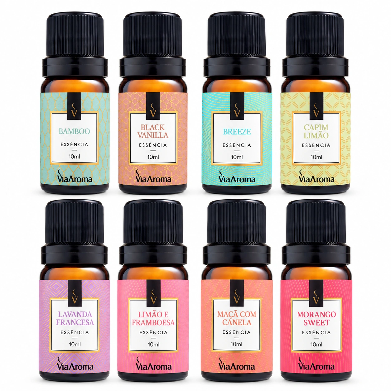 Combo Aromatizador Elétrico Via Aroma Branco + 8 Essências 10 ml