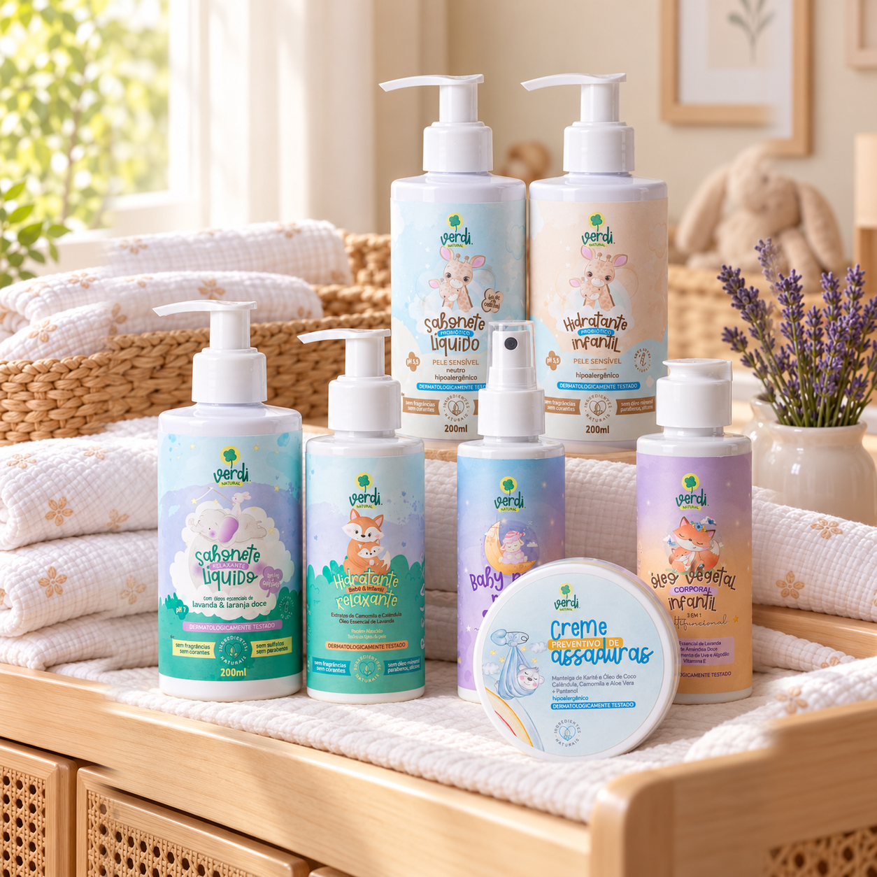 Kit Higiene para Bebê Verdi Natural – 7 Produtos Desde o Nascimento