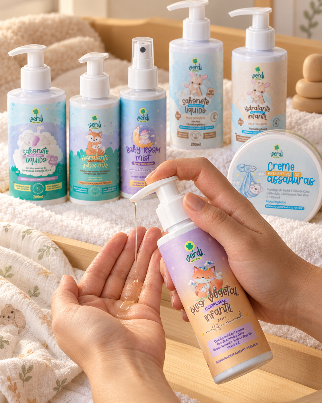 Kit Higiene para Bebê Verdi Natural – 7 Produtos Desde o Nascimento
