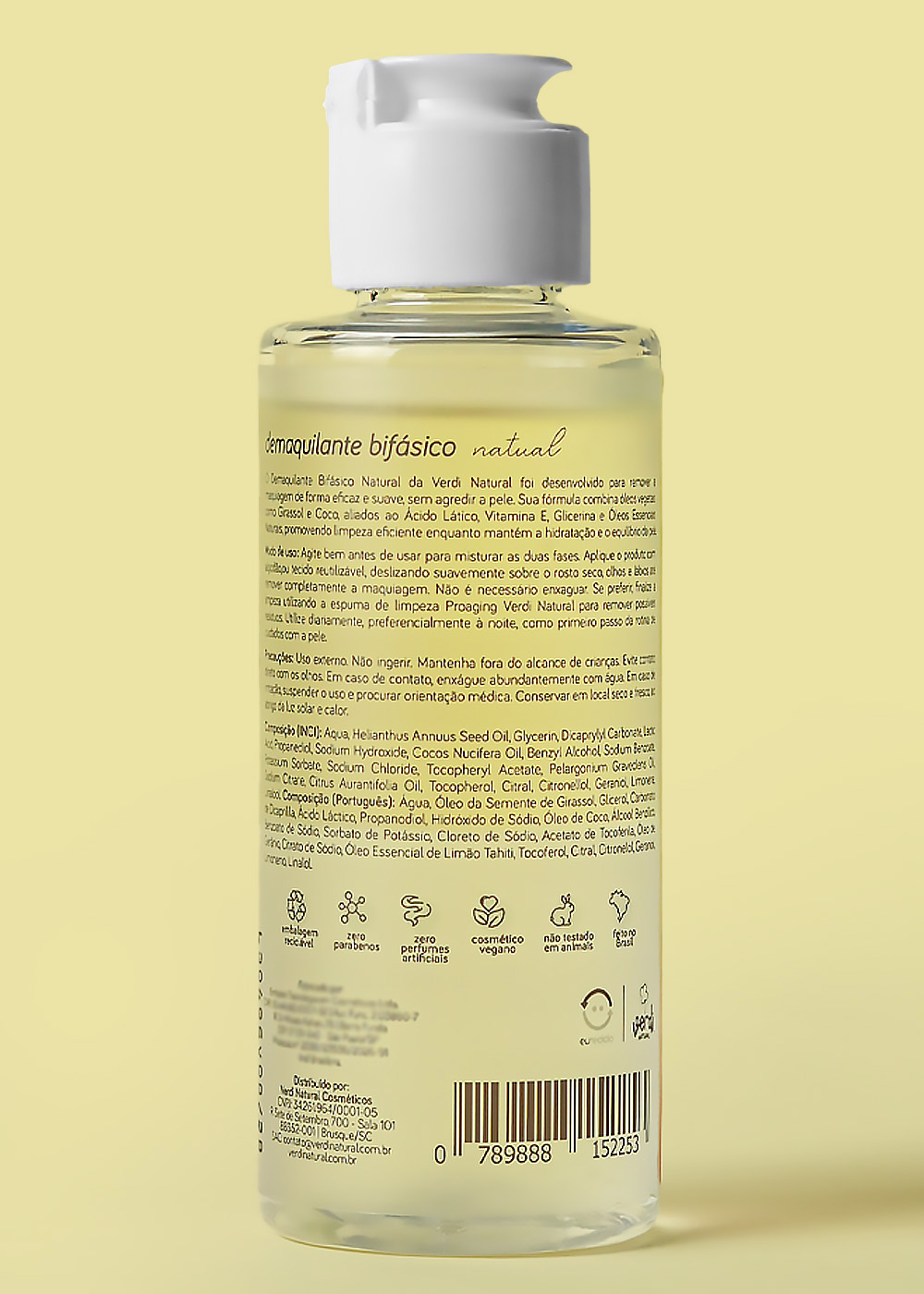Demaquilante Bifásico Natural 110 ml – Verdi Natural