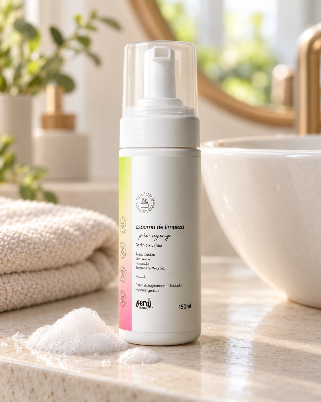 Espuma de Limpeza Facial Natural Pró-Aging 150 ml – Verdi Natural