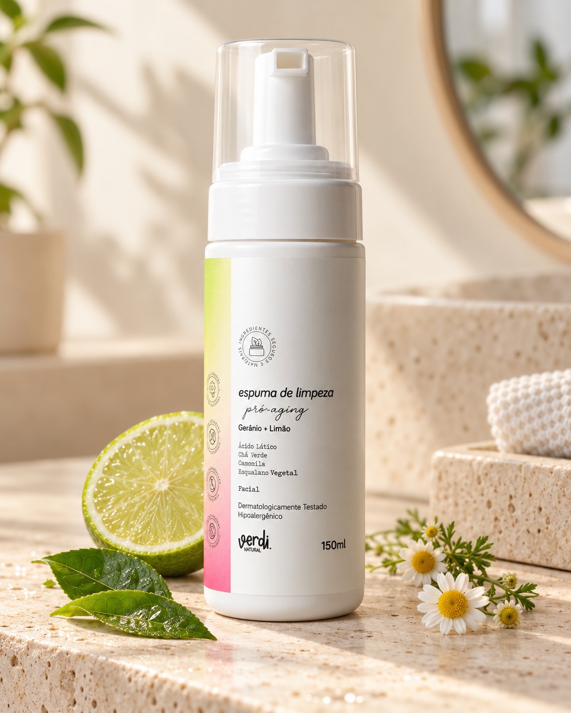 Espuma de Limpeza Facial Natural Pró-Aging 150 ml – Verdi Natural