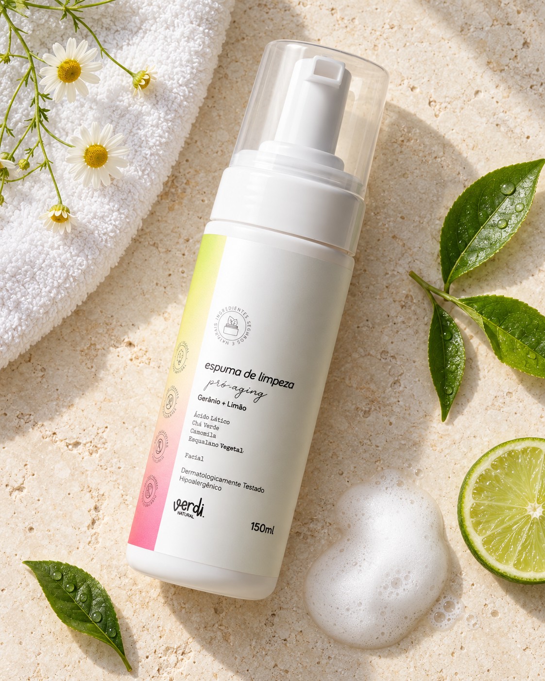 Espuma de Limpeza Facial Natural Pró-Aging 150 ml – Verdi Natural