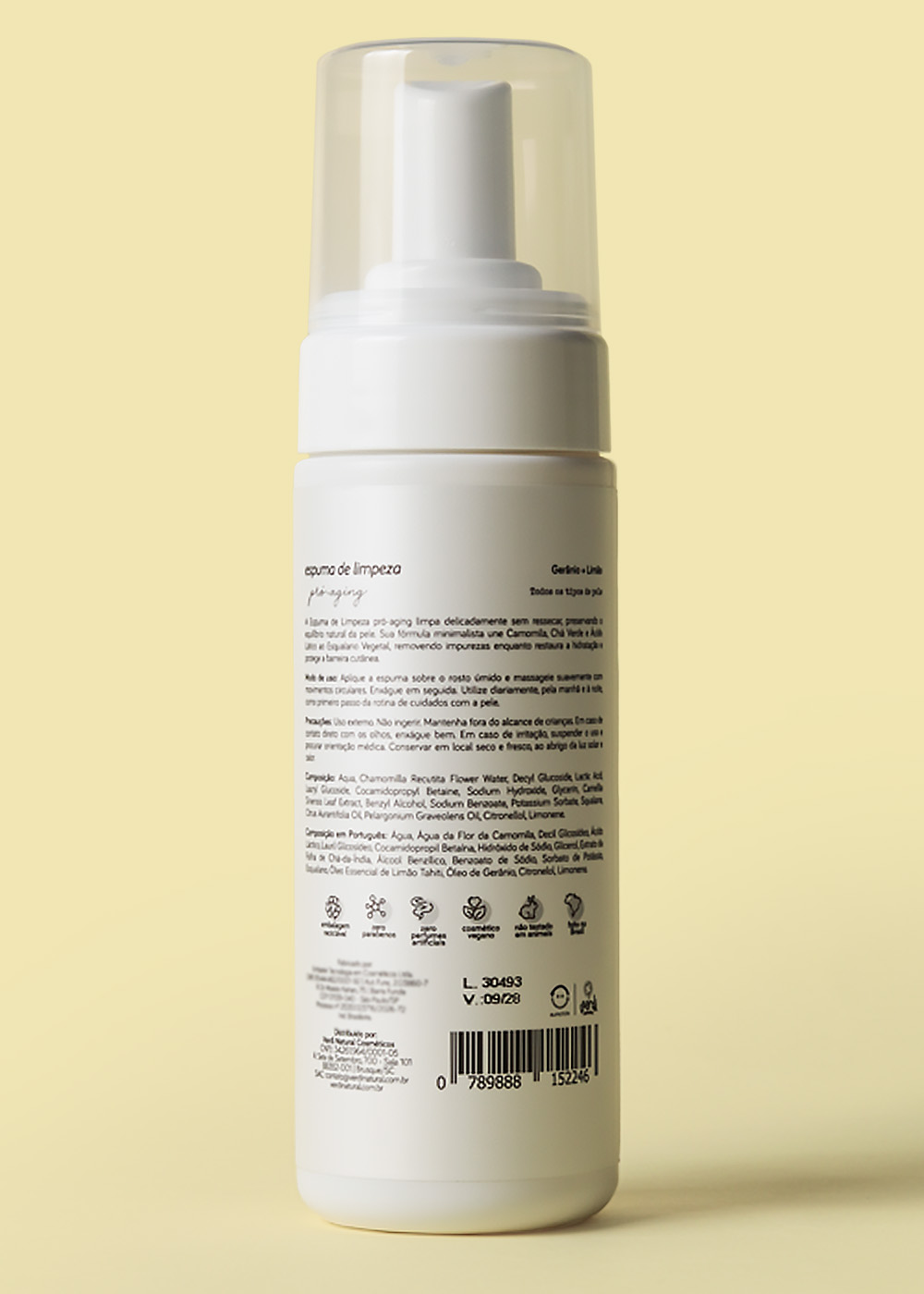Espuma de Limpeza Facial Natural Pró-Aging 150 ml – Verdi Natural