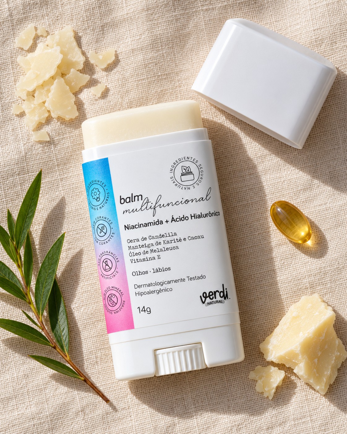 Balm de Olhos e Boca com Niacinamida e Ácido Hialurônico 14 g – Verdi Natural