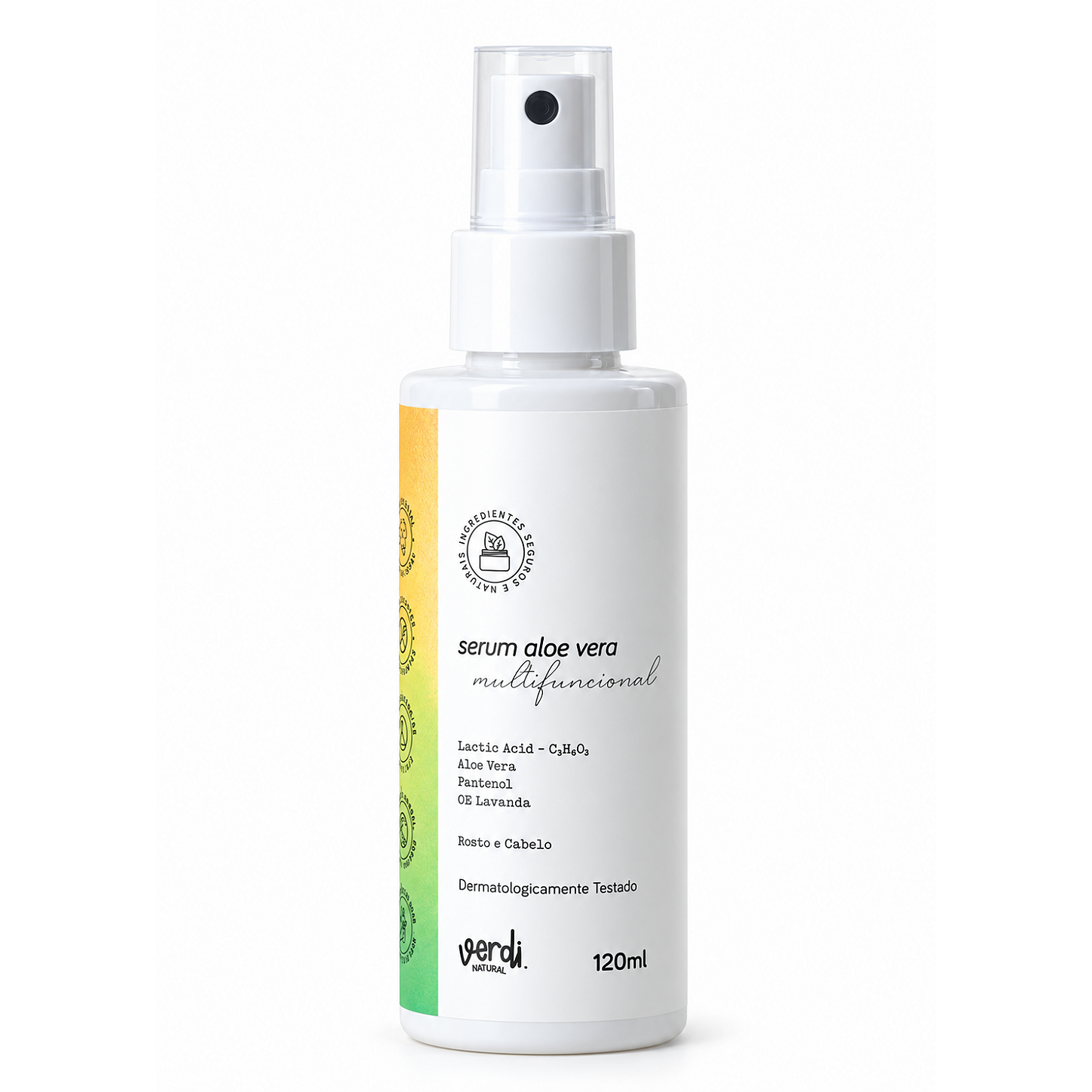 Sérum Aloe Vera Multifuncional com Ácido Lático 120 ml – Rosto e Cabelo – Verdi Natural