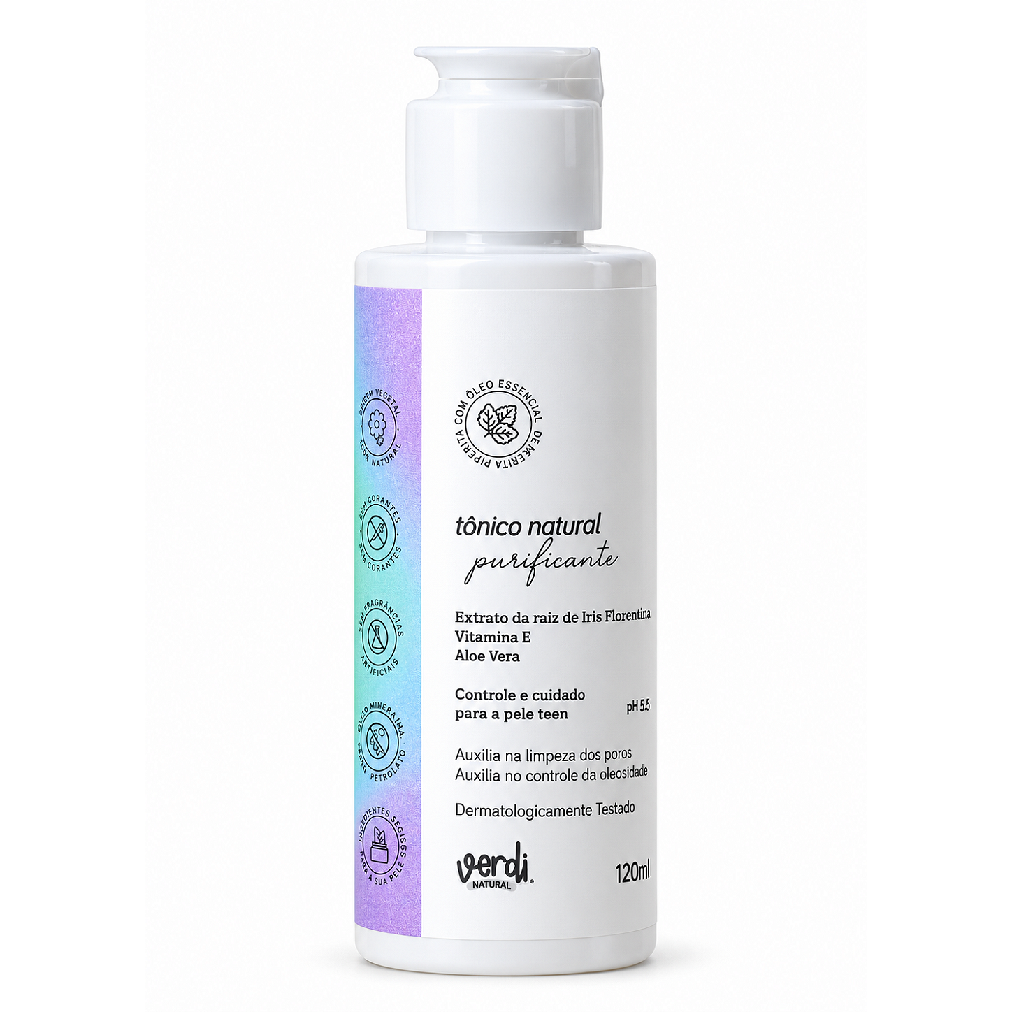 Tônico Facial Natural Purificante para Pele com Acne e Oleosa 120 ml – Verdi Natural
