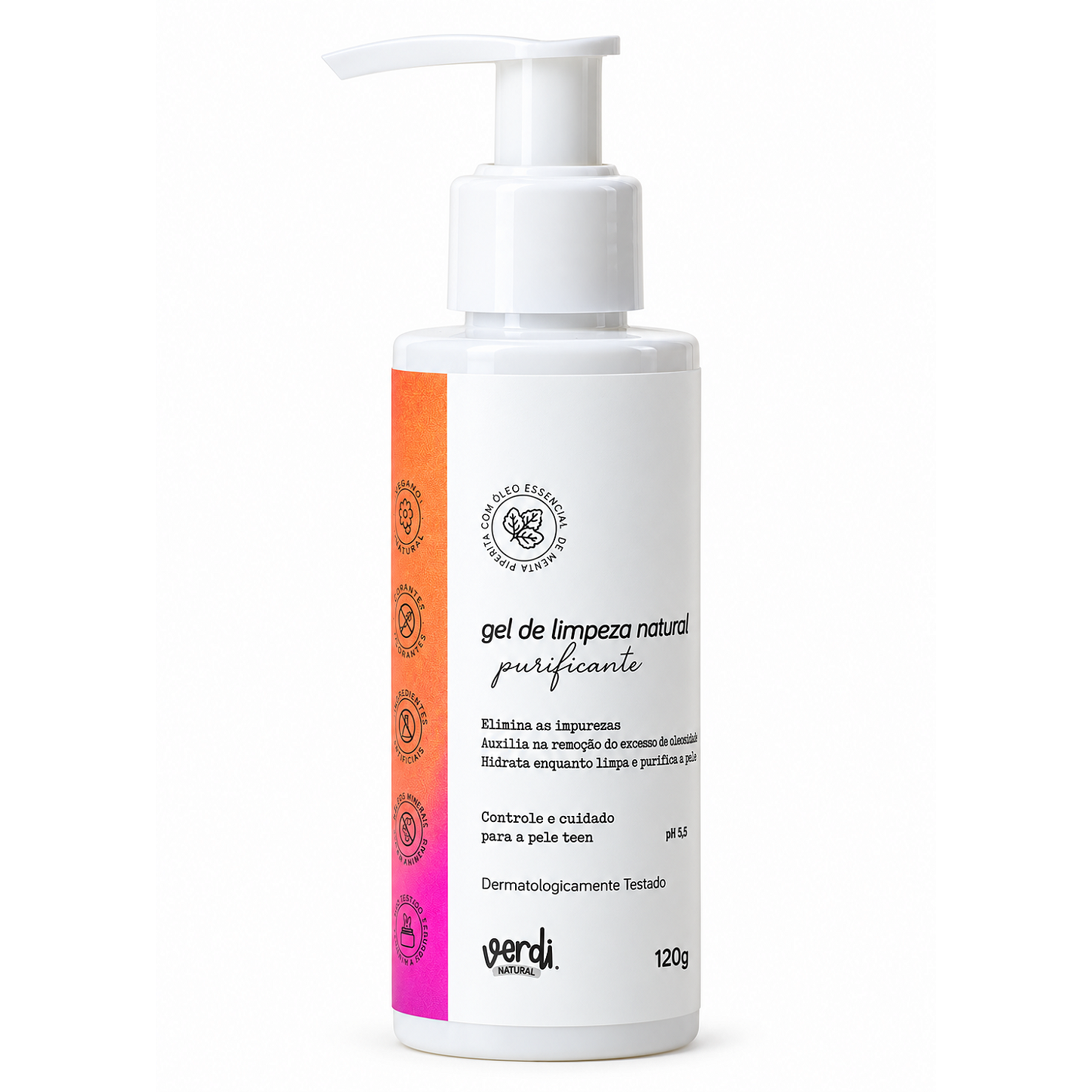 Gel de Limpeza Facial Natural Purificante para Pele com Acne e Oleosa 120 g – Verdi Natural