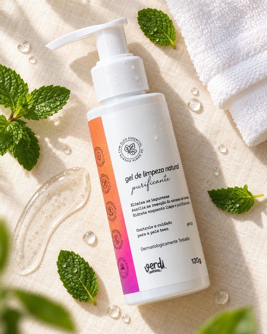 Gel de Limpeza Facial Natural Purificante para Pele com Acne e Oleosa 120 g – Verdi Natural