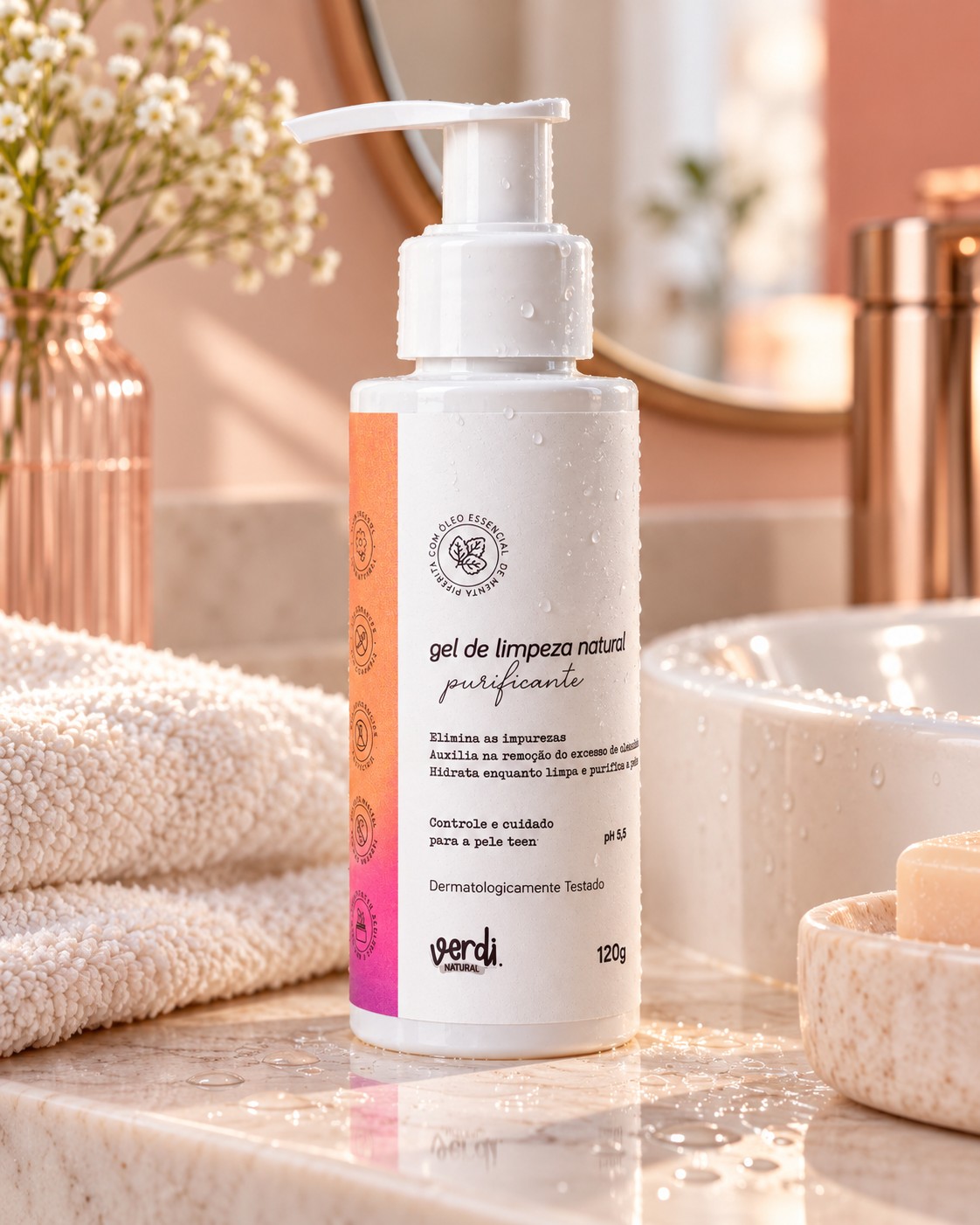 Gel de Limpeza Facial Natural Purificante para Pele com Acne e Oleosa 120 g – Verdi Natural