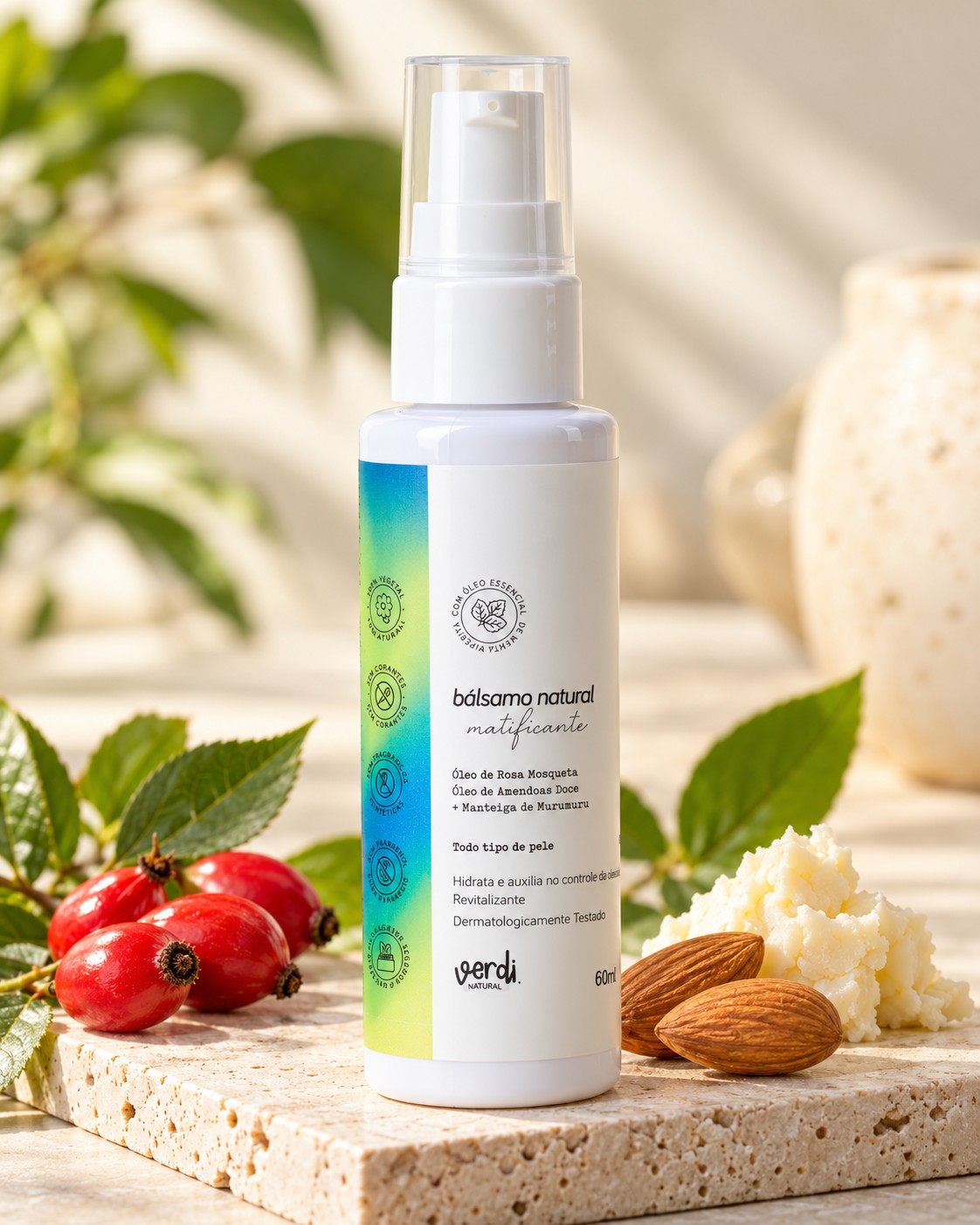 Bálsamo Facial Natural Matificante para Pele com Acne e Oleosa 60 g – Verdi Natural