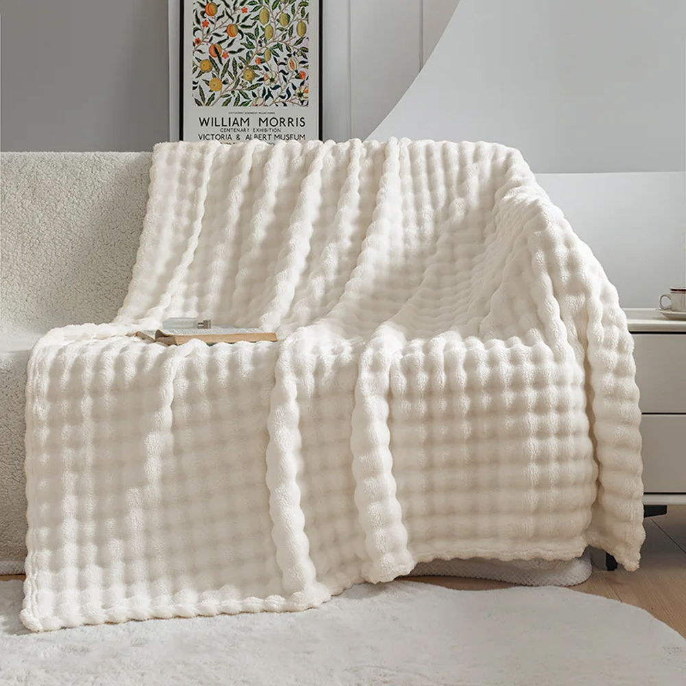 Manta para Sofá Laço Home Pellit Bubble 127x152cm Off White