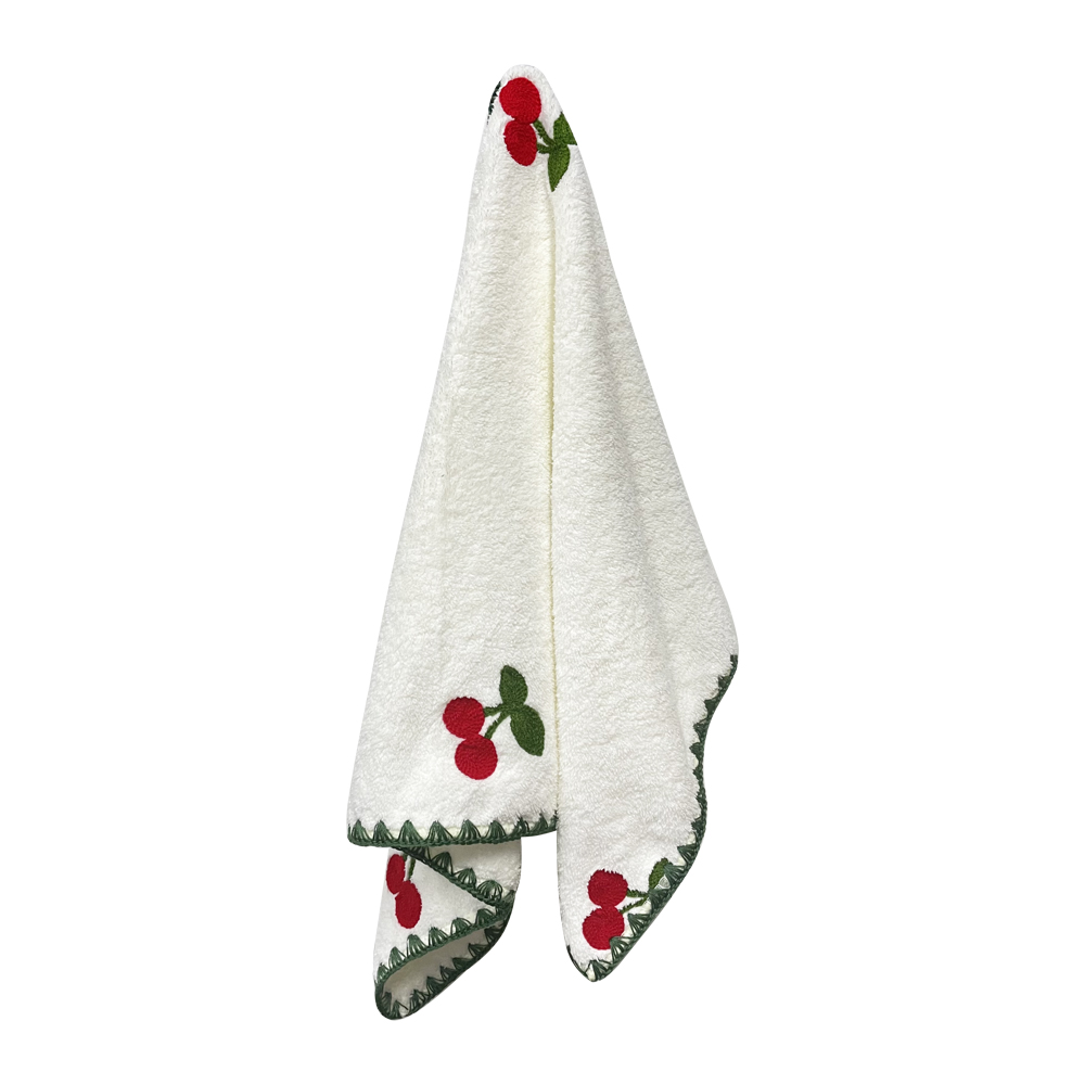 Pano de Copa Laço Home Power Sec 40x60cm Frutas Cereja Branco