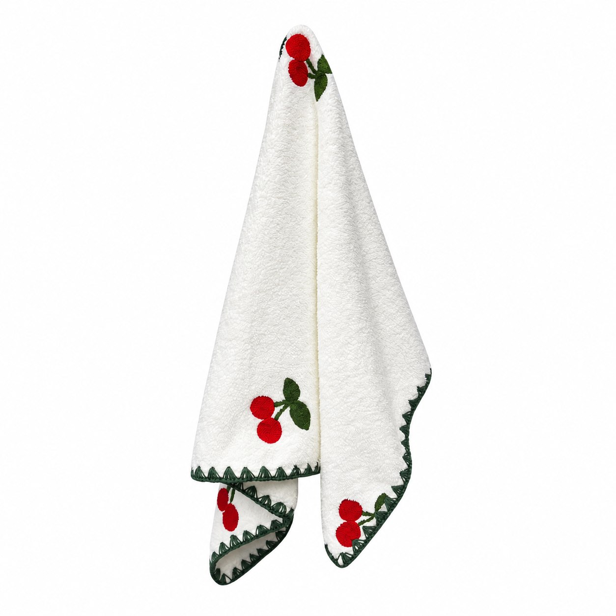 Pano de Copa Laço Home Power Sec 40x60cm Frutas Cereja Branco