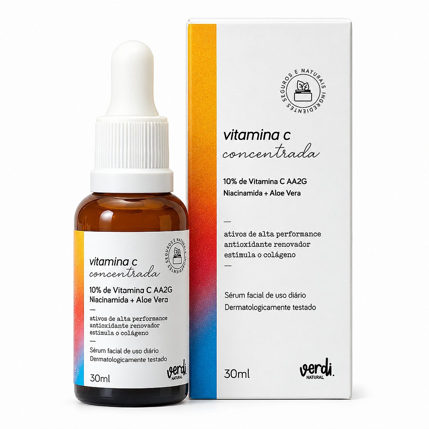 Kit Skincare Facial Natural Completo Verdi Natural – Limpeza, Vitamina C e Balm