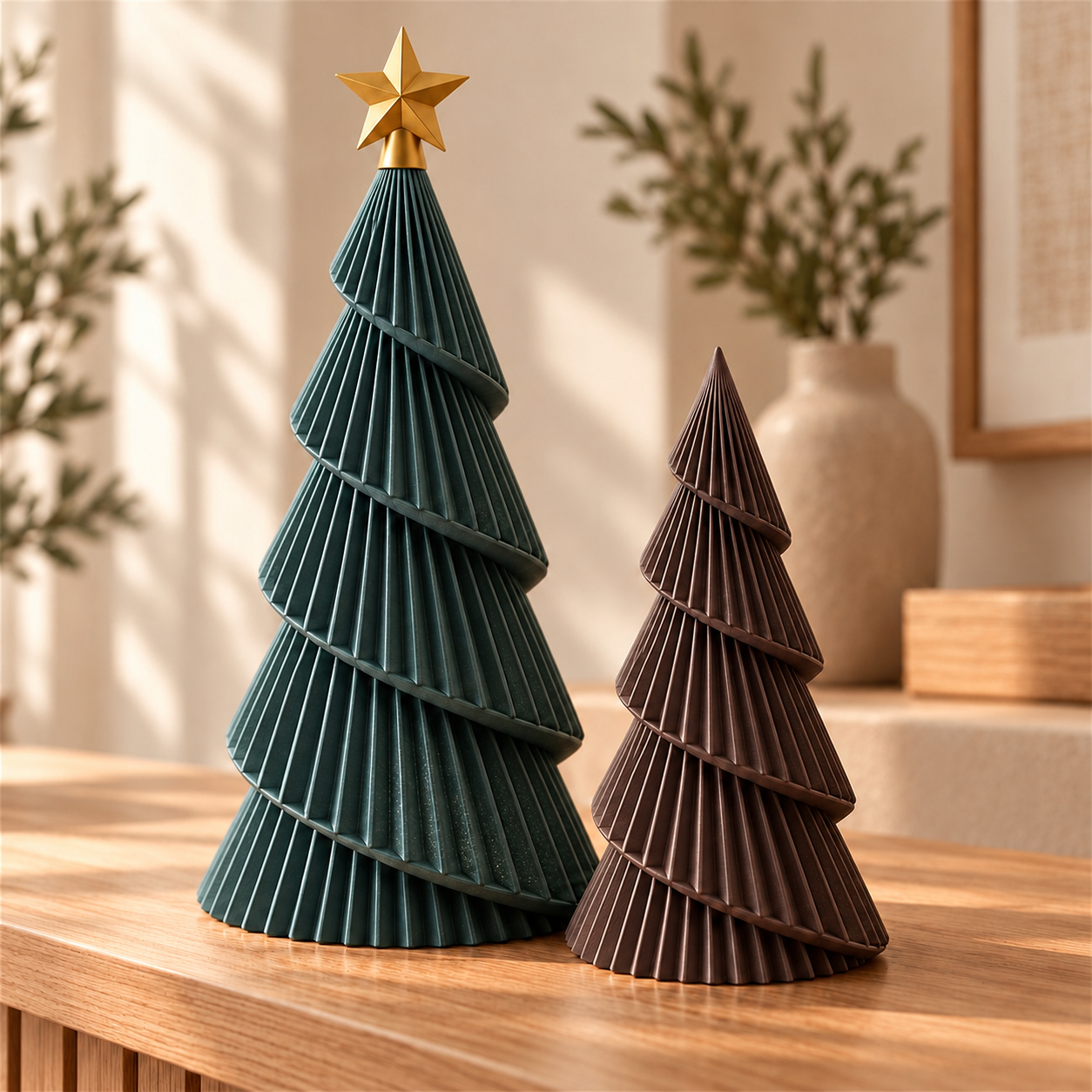 Kit Árvores de Natal Minimalistas – Bosque Encantado