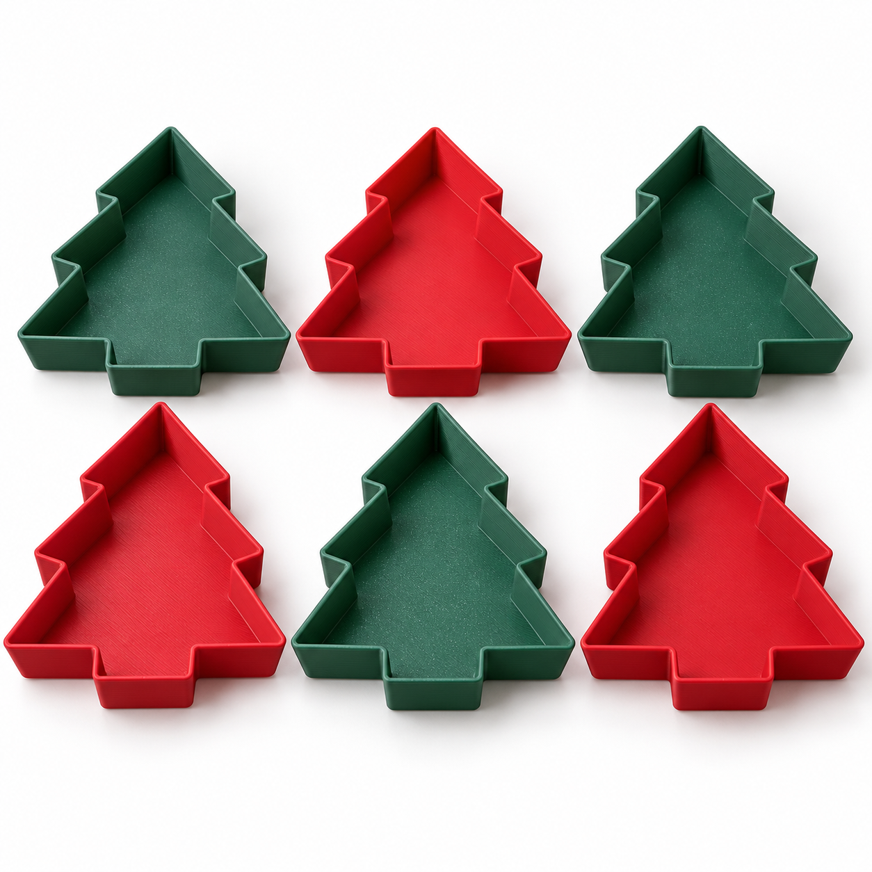 Conjunto de Bandejas Árvore de Natal Empilháveis – 6 Peças