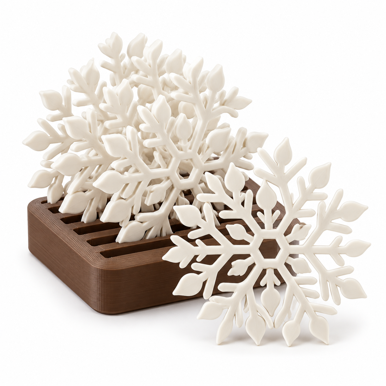 Porta-Copos Floco de Neve Botânico com Suporte – 7 Peças