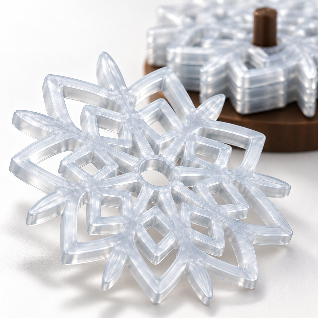 Porta-Copos Flocos de Neve Gelo Translúcido com Suporte – 7 Peças