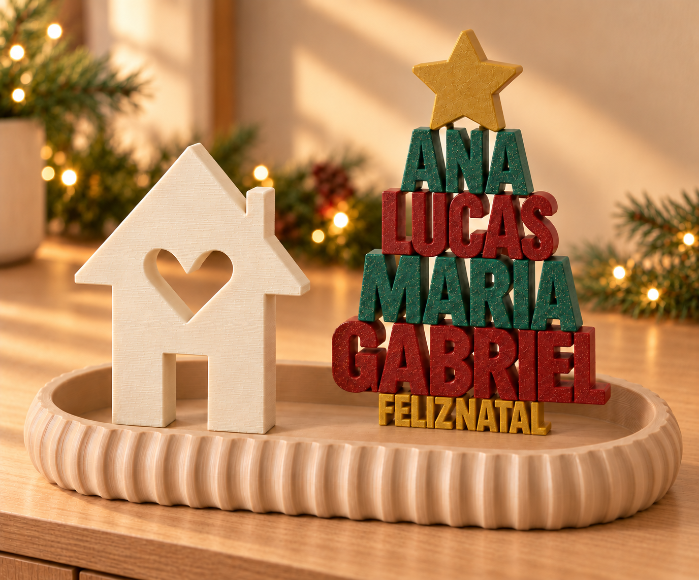Kit Natal em Família Personalizado – Casinha Marfim