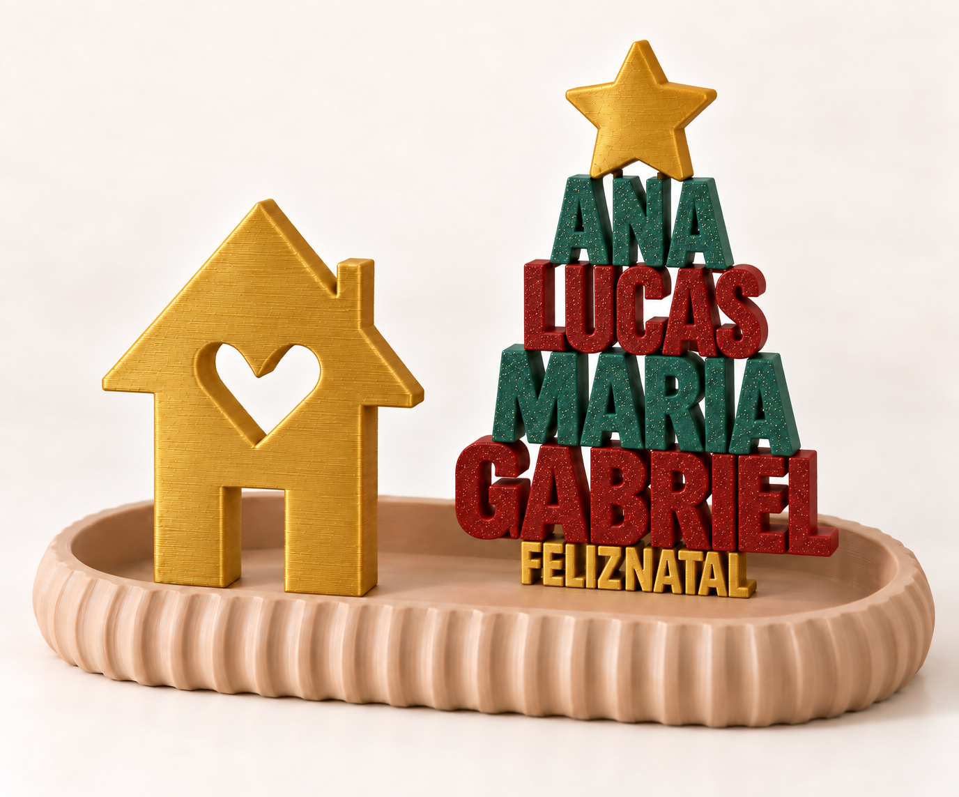 Kit Natal em Família Personalizado – Casinha Dourada