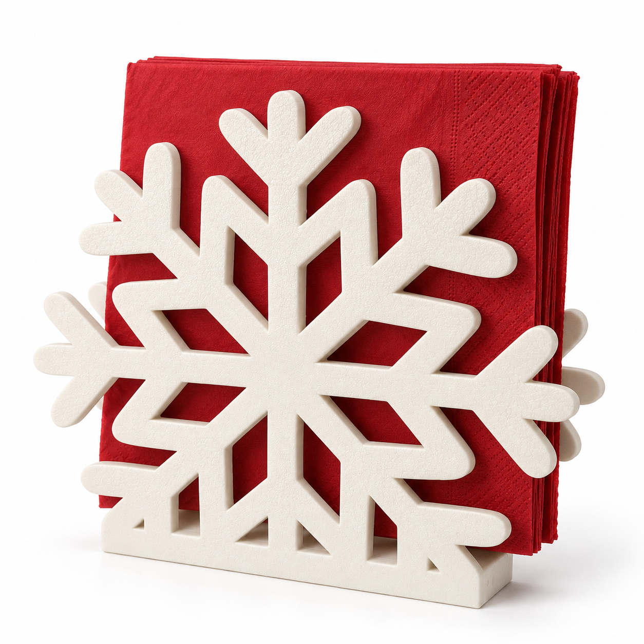 Conjunto para Copos e Guardanapos – Flocos de Neve Branco