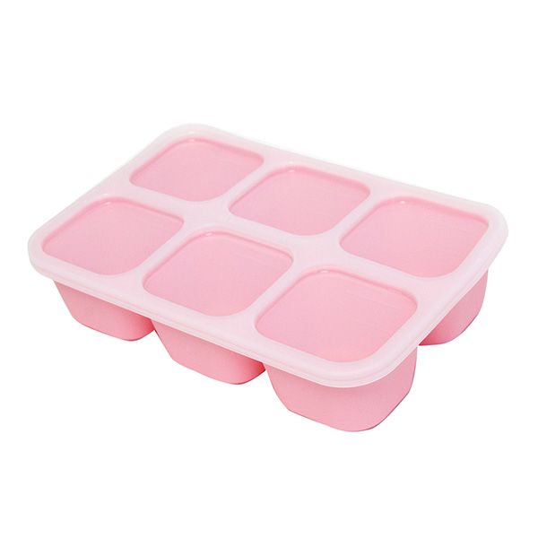 Porta Papinha de Silicone com Tampa 6 Cubos (60ml) Porquinha - Marcus & Marcus