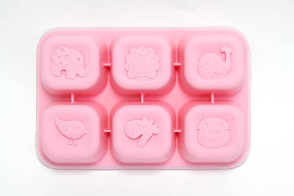 Porta Papinha de Silicone com Tampa 6 Cubos (60ml) Porquinha - Marcus & Marcus