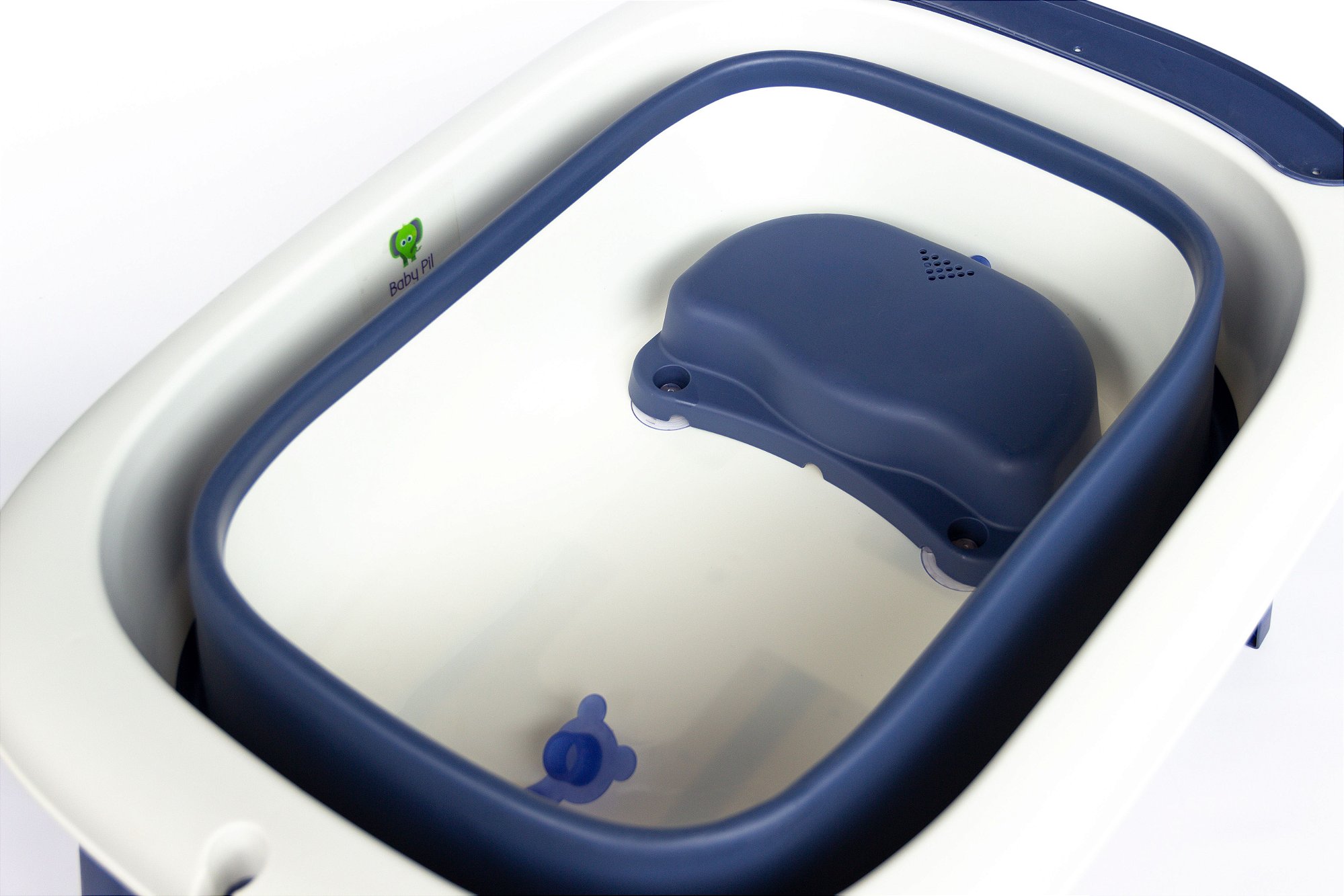 Banheira Dobrável Ofurô Luxo Azul Marinho (0 meses à 10 anos) - Baby Pil