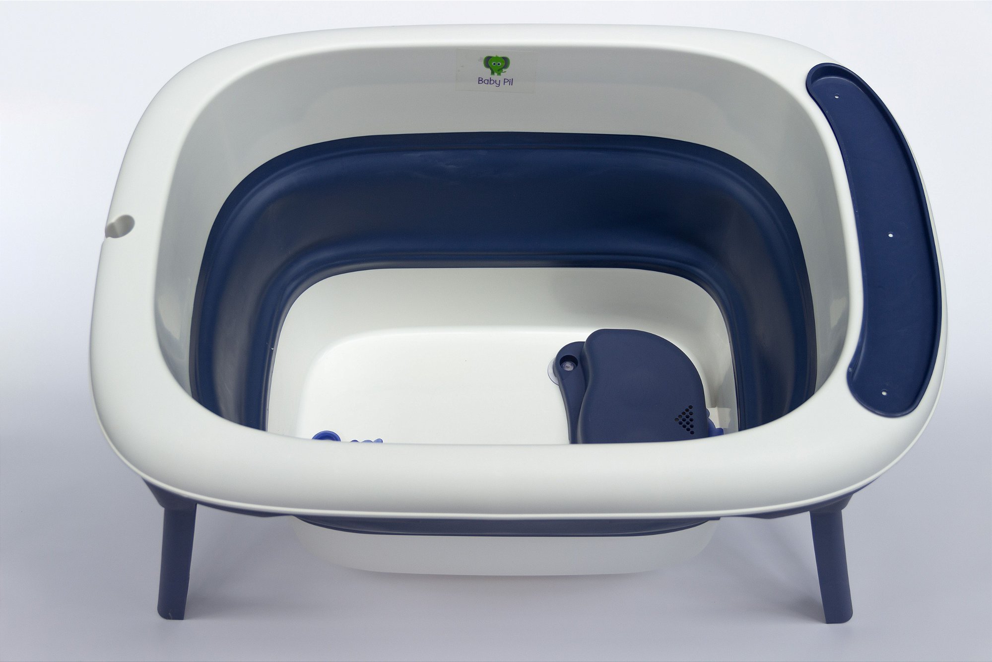 Banheira Dobrável Ofurô Luxo Azul Marinho (0 meses à 10 anos) - Baby Pil