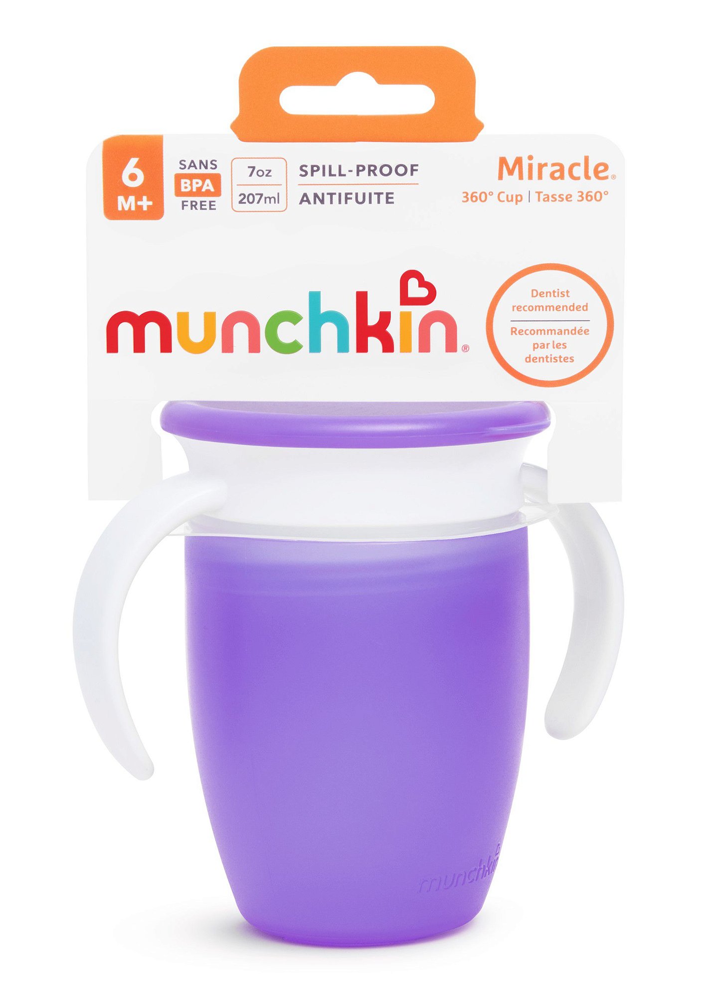 Copo de Treinamento 360 com Tampa (Miracle Cup) Roxo - Munchkin