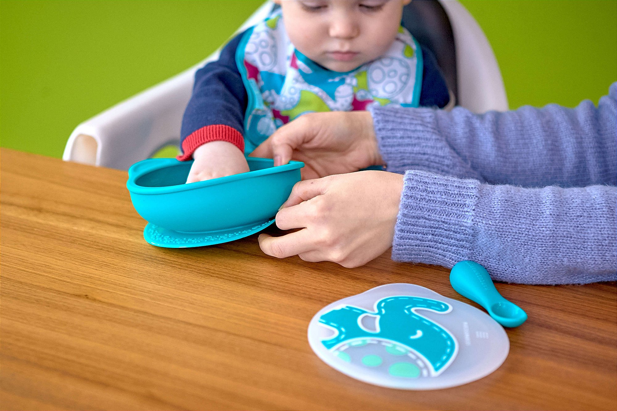 Tigela com Sucção e Tampa em Silicone Porquinha - Marcus & Marcus